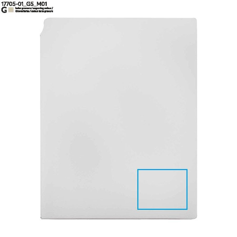 BELLIS – carnet A5: Zone de marquage avant · Gravure laser
