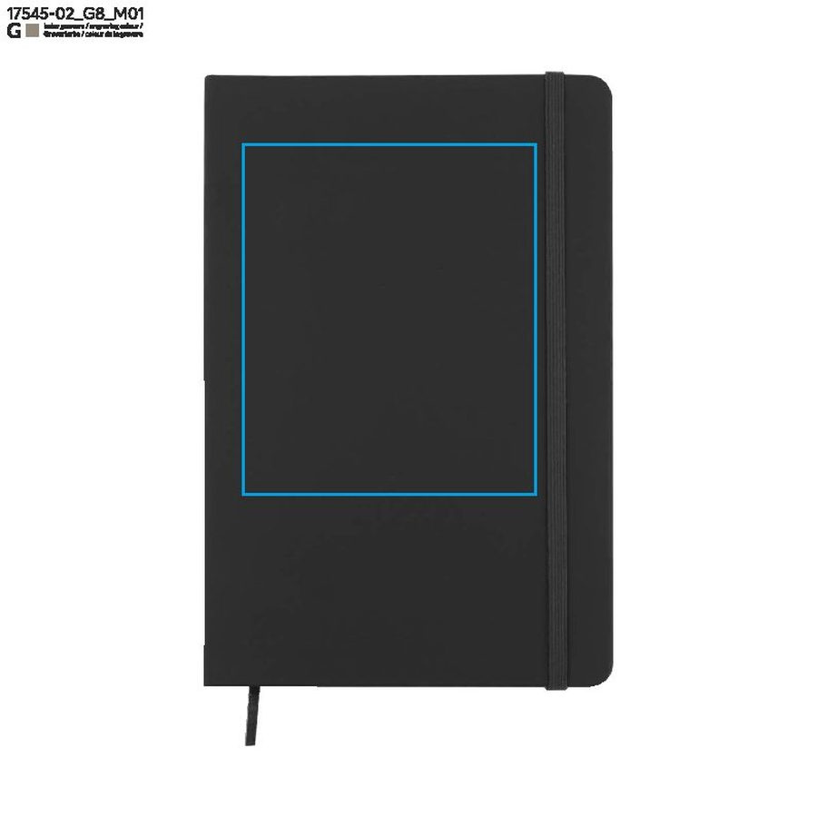 VITAL – carnet A5: Zone de marquage avant · Gravure laser