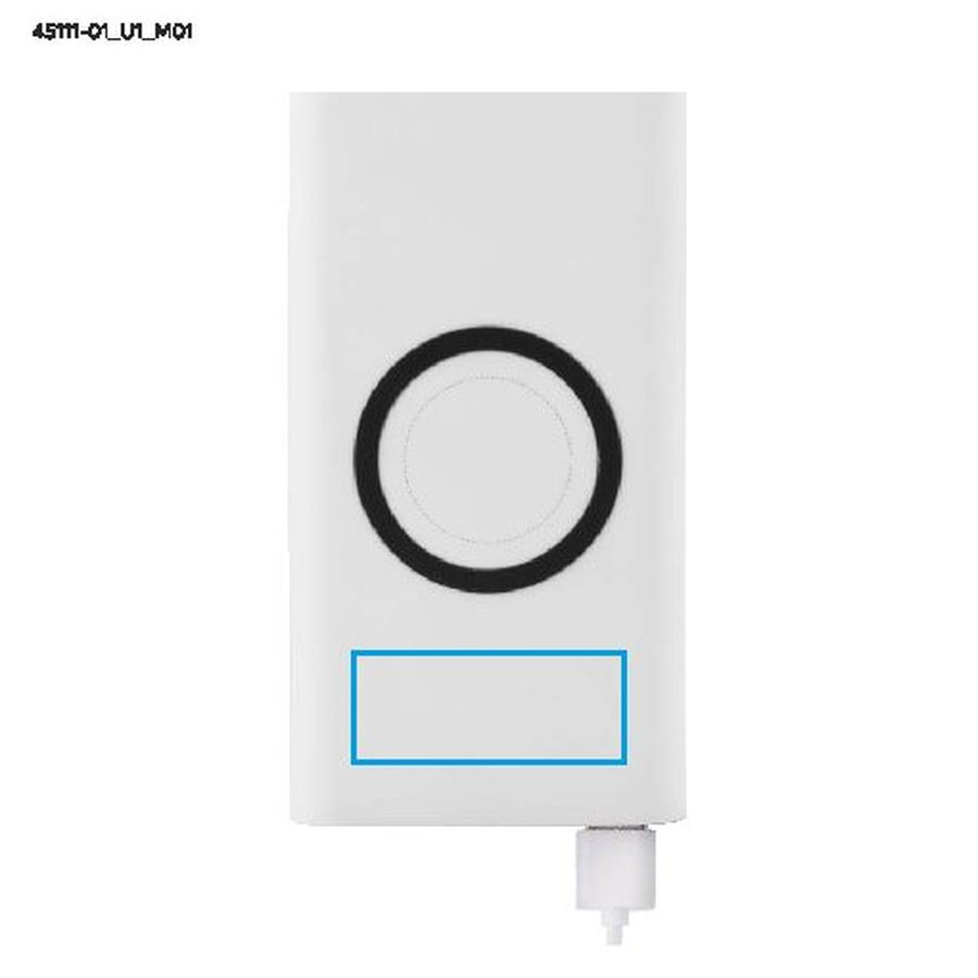 Powerbank DOUBLE, 8000 mAh: Obszar znakowania z przodu · Druk UV