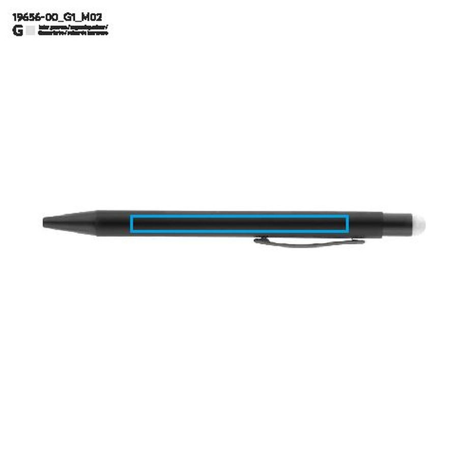 Stylo tactile NIRO: Zone de marquage arrière · Gravure laser