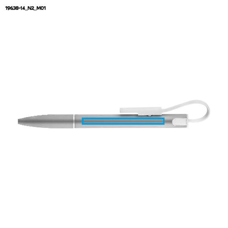 CHARGE – stylo-bille avec câble USB: Zone de marquage avant · Tampographie