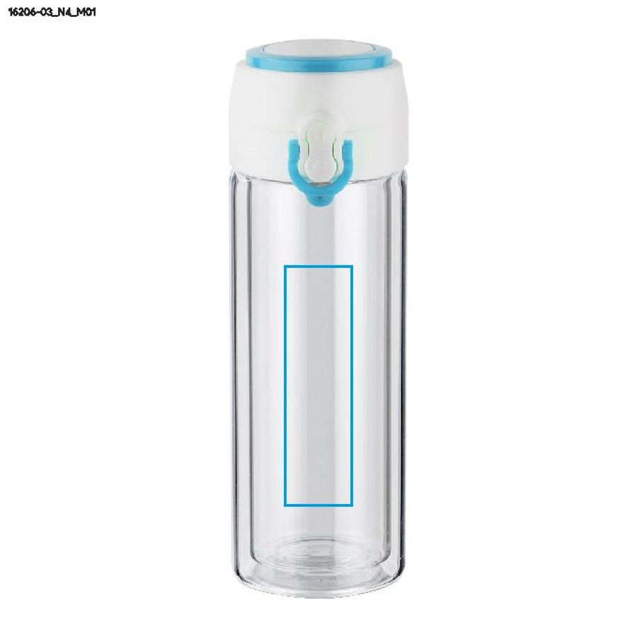 VAKO – gourde en verre 260 ml: Zone de marquage avant · Tampographie