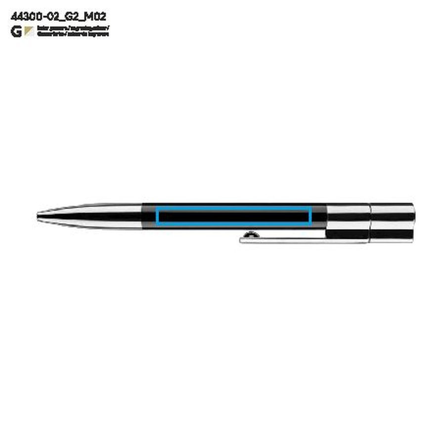 BRAINY – stylo-bille avec clé USB 16 Go: Zone de marquage arrière · Gravure laser