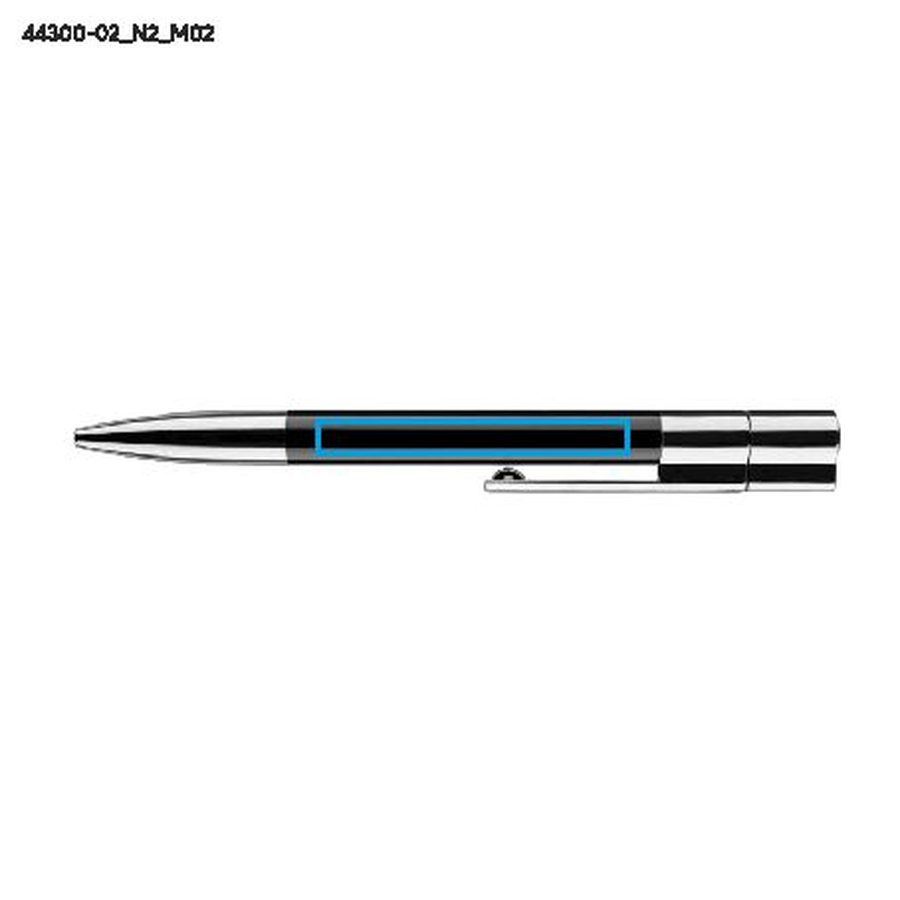 BRAINY – stylo-bille avec clé USB 16 Go: Zone de marquage arrière · Tampographie