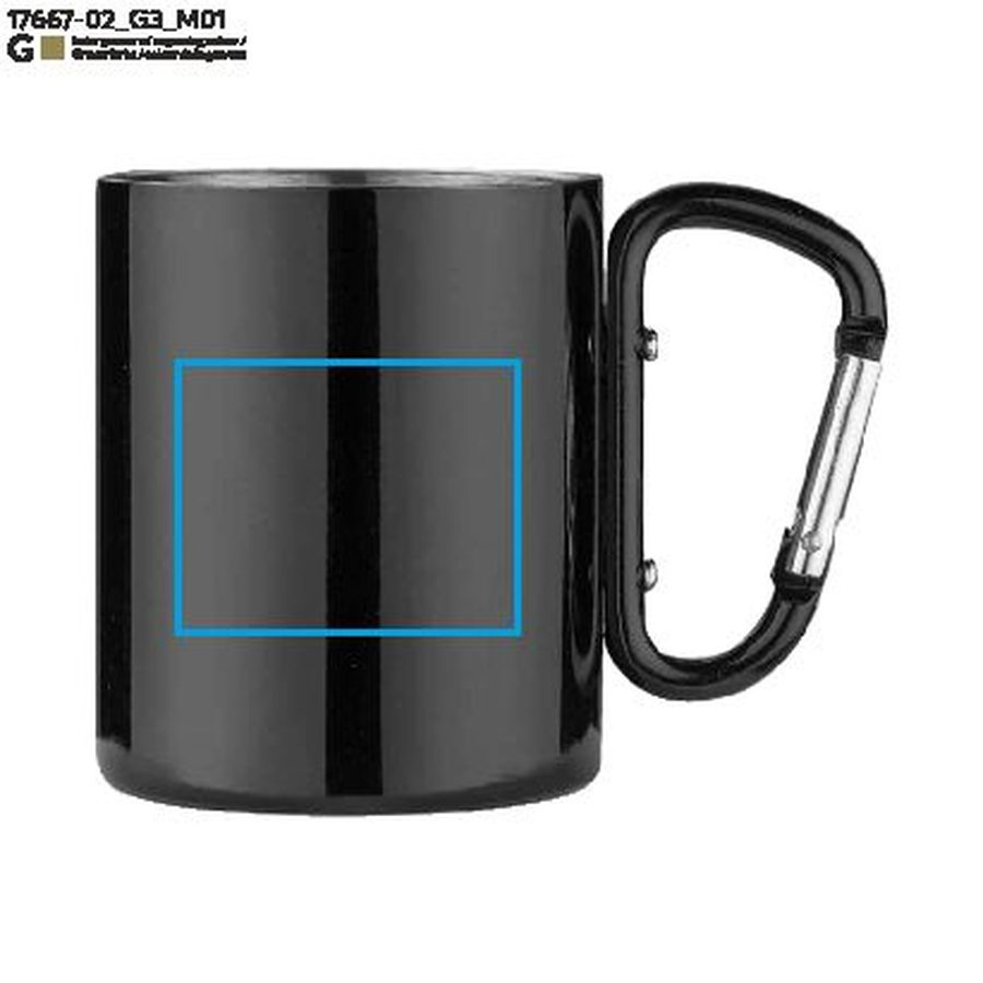 Mug CAMP de 250 ml: Zone de marquage avant · Gravure laser