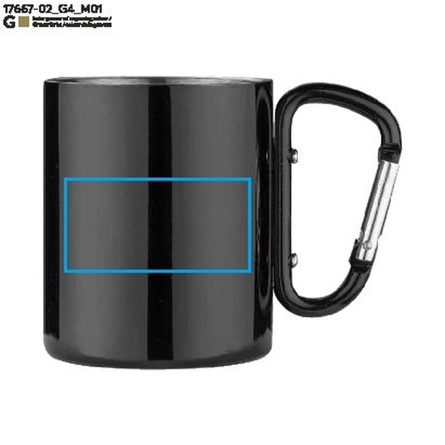 Mug CAMP de 250 ml: Zone de marquage avant · Gravure laser
