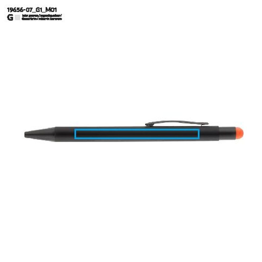 Stylo tactile NIRO: Zone de marquage avant · Gravure laser