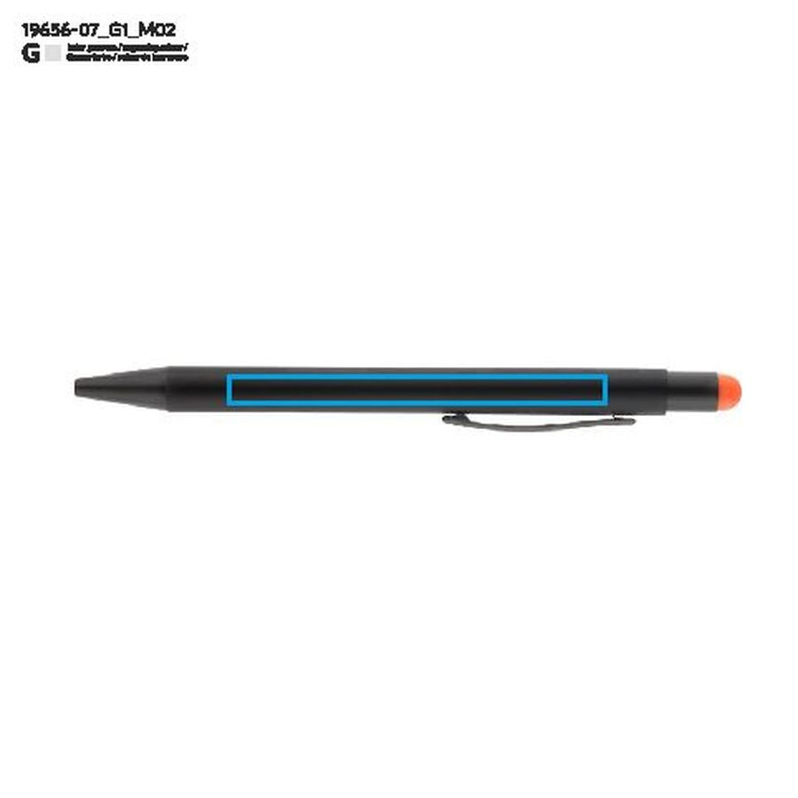 Stylo tactile NIRO: Zone de marquage arrière · Gravure laser