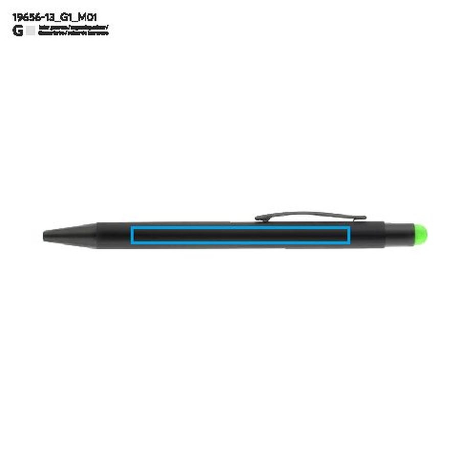 Stylo tactile NIRO: Zone de marquage avant · Gravure laser