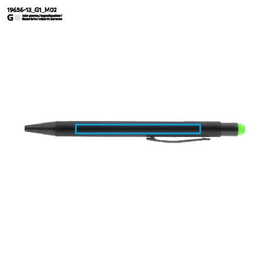 Stylo tactile NIRO: Zone de marquage arrière · Gravure laser