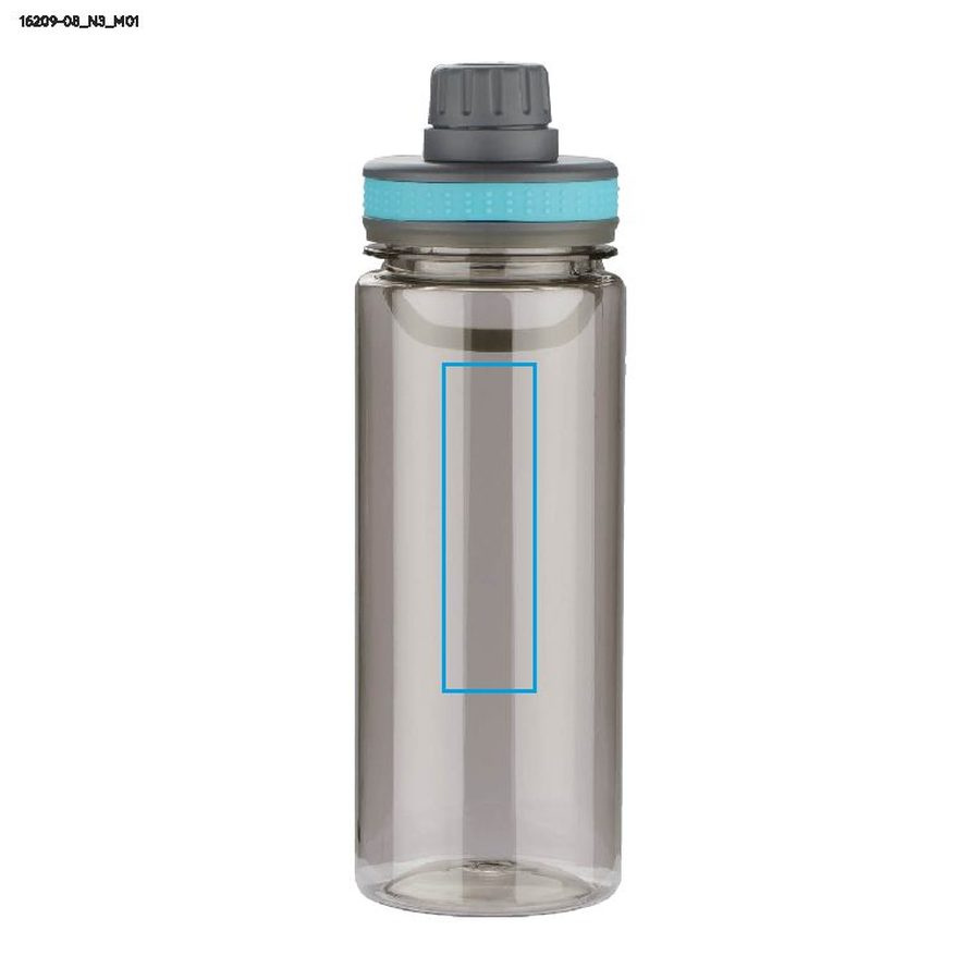Bidon sportowy GREY, 700 ml: Pole nadruku z przodu · Tampondruk