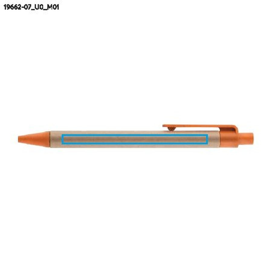 TIKO – stylo-bille en papier: Zone de marquage avant · Impression UV