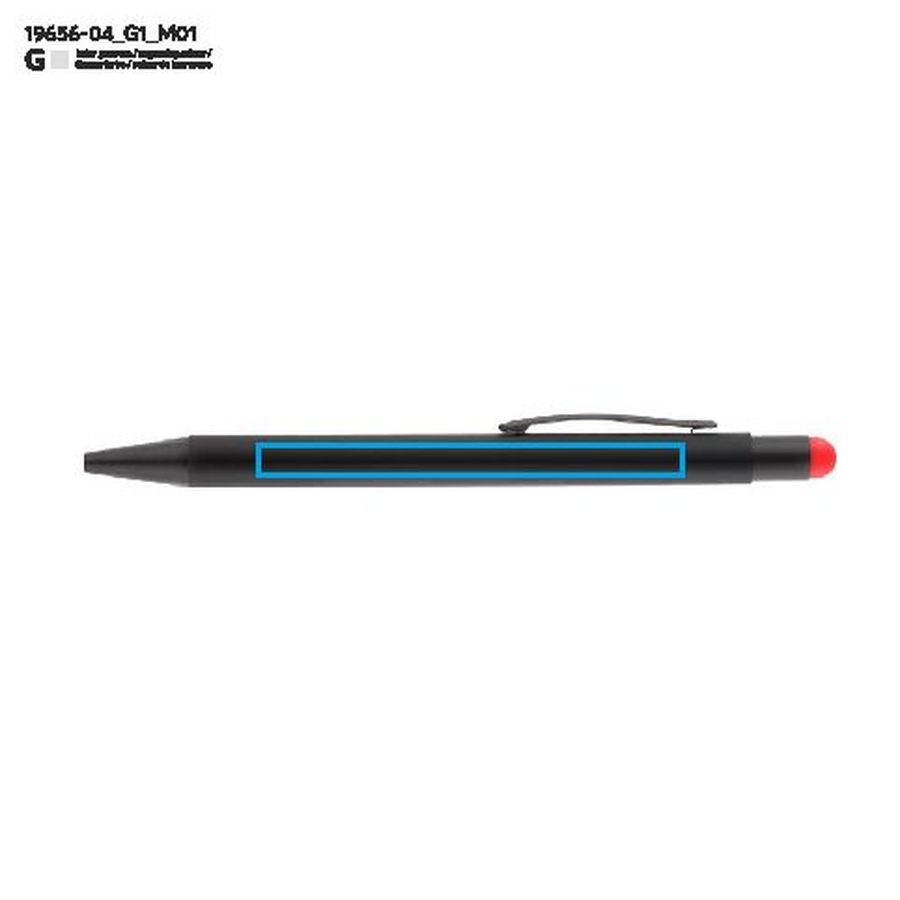 Stylo tactile NIRO: Zone de marquage avant · Gravure laser