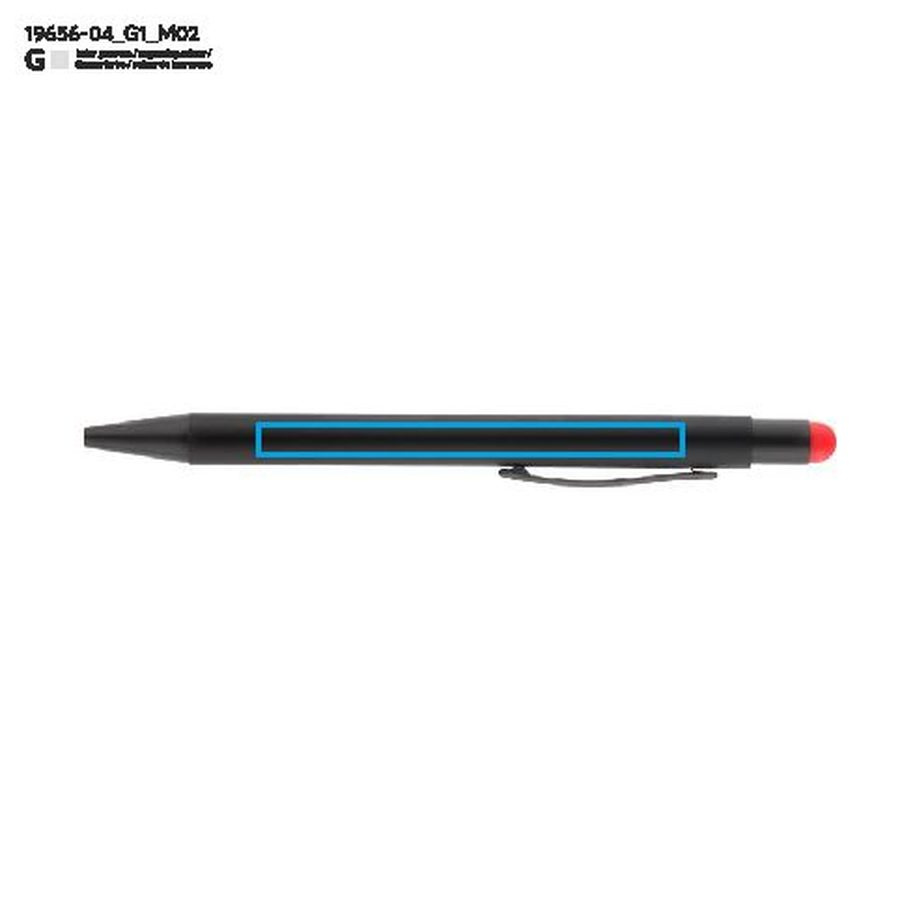 Stylo tactile NIRO: Zone de marquage arrière · Gravure laser