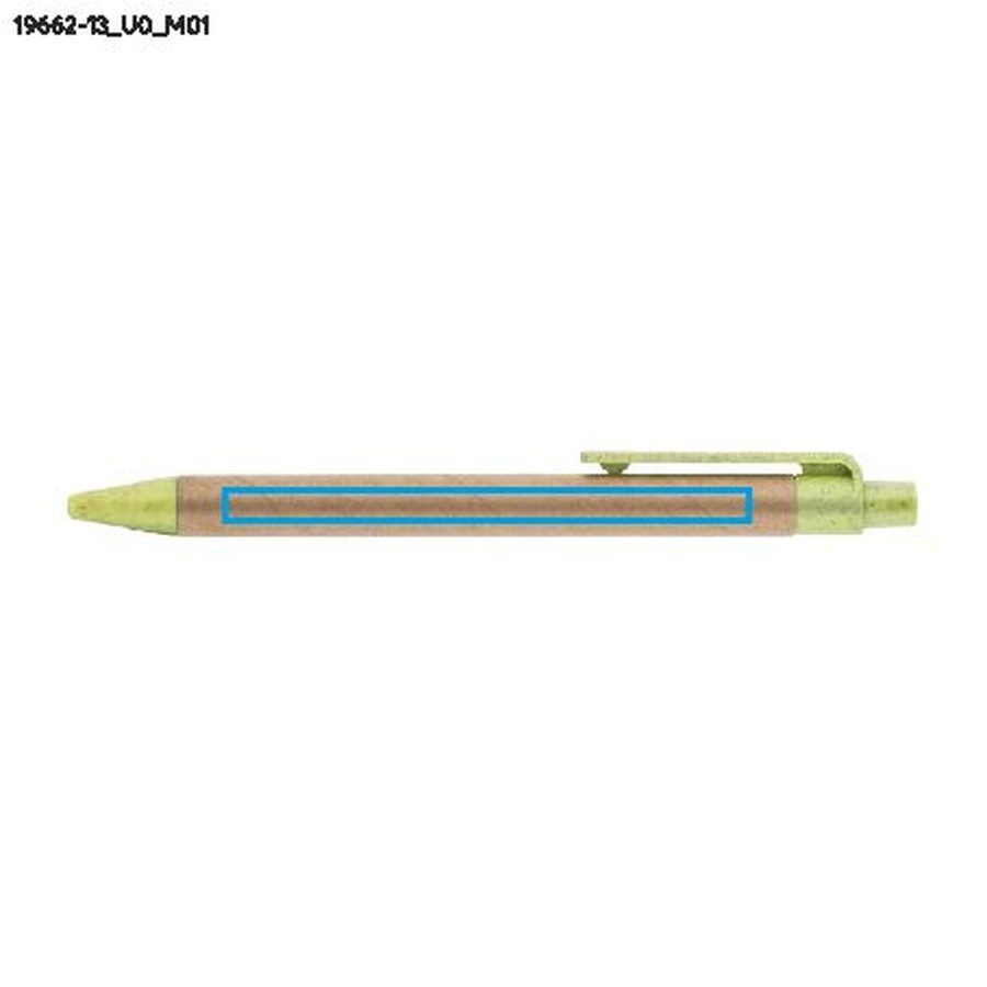 TIKO – stylo-bille en papier: Zone de marquage avant · Impression UV