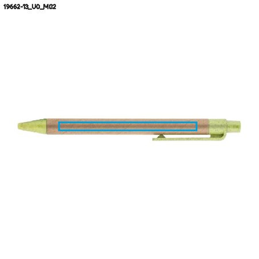 TIKO – stylo-bille en papier: Zone de marquage arrière · Impression UV