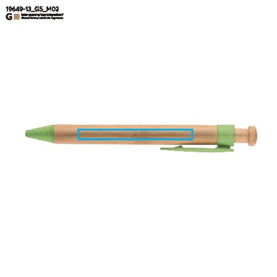 Stylo à bille FOLL: Zone de marquage arrière · Gravure laser