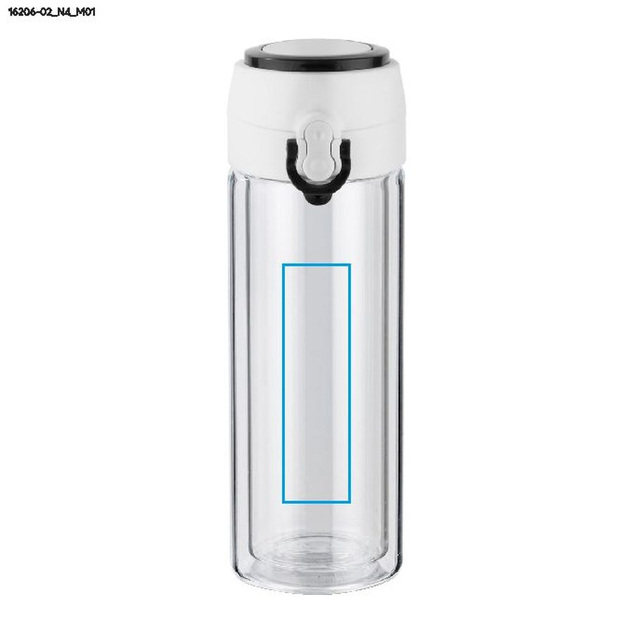 VAKO – gourde en verre 260 ml: Zone de marquage avant · Tampographie