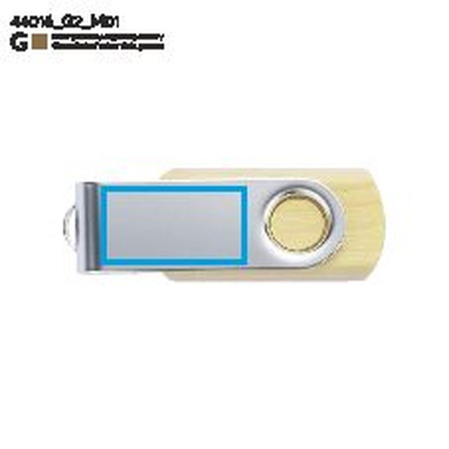 TWISTER MAPLE – clé USB 16 GB: Zone de marquage avant · Gravure laser