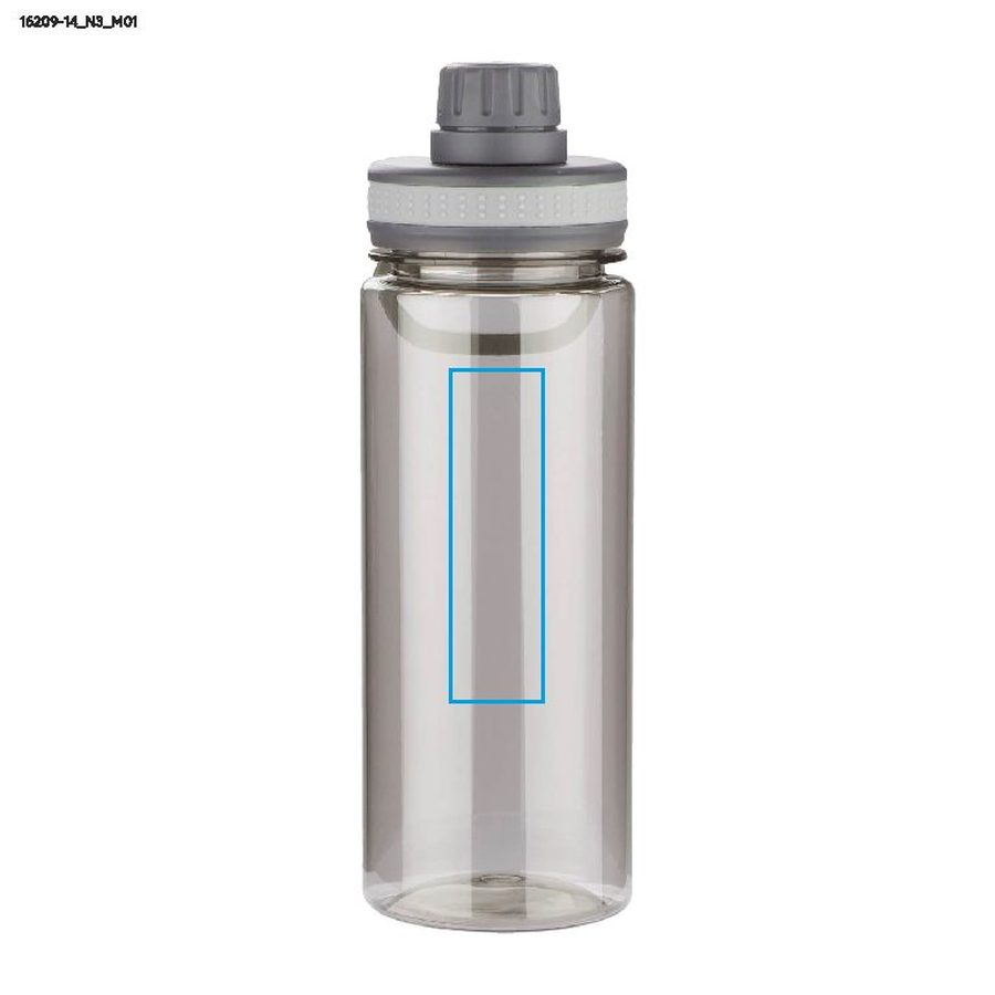 Bidon sportowy GREY, 700 ml: Pole nadruku z przodu · Tampondruk