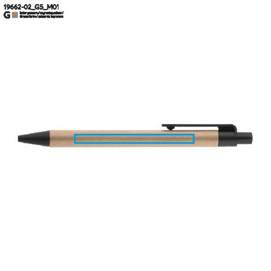 TIKO – stylo-bille en papier: Zone de marquage avant · Gravure laser