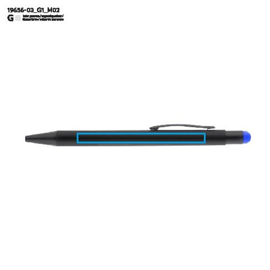 Stylo tactile NIRO: Zone de marquage arrière · Gravure laser