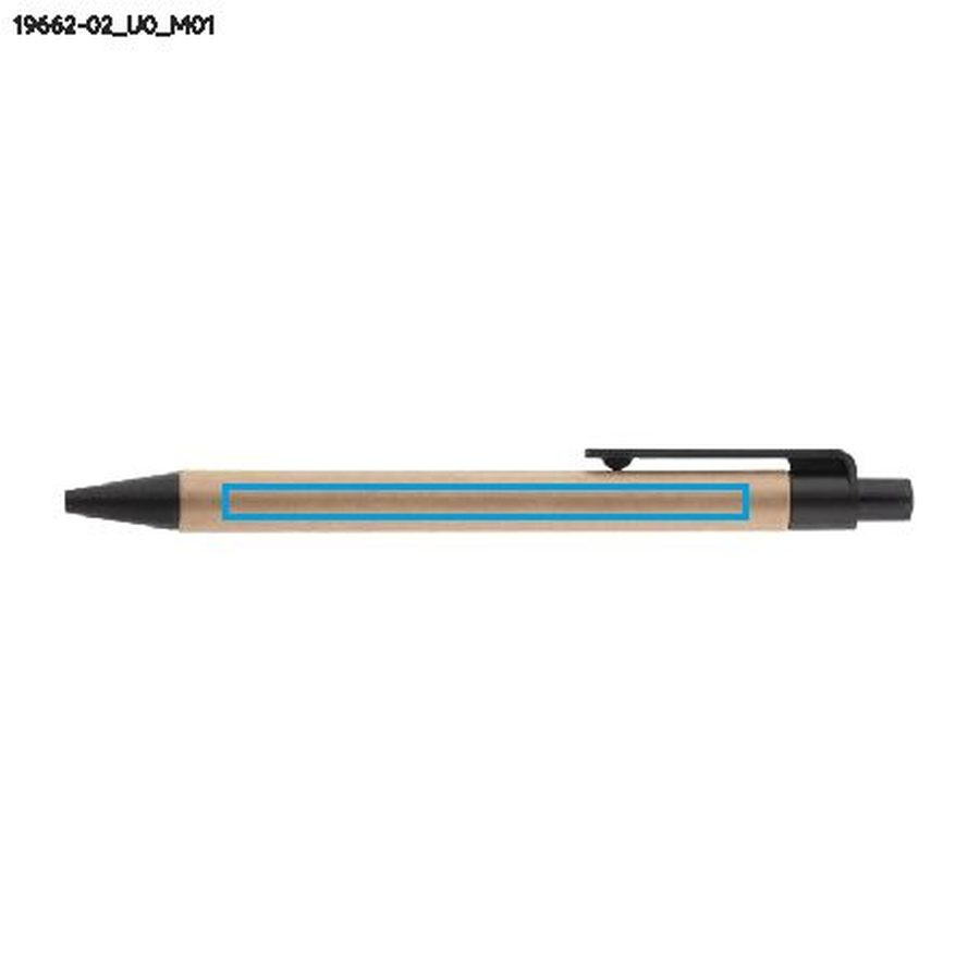 TIKO – stylo-bille en papier: Zone de marquage avant · Impression UV