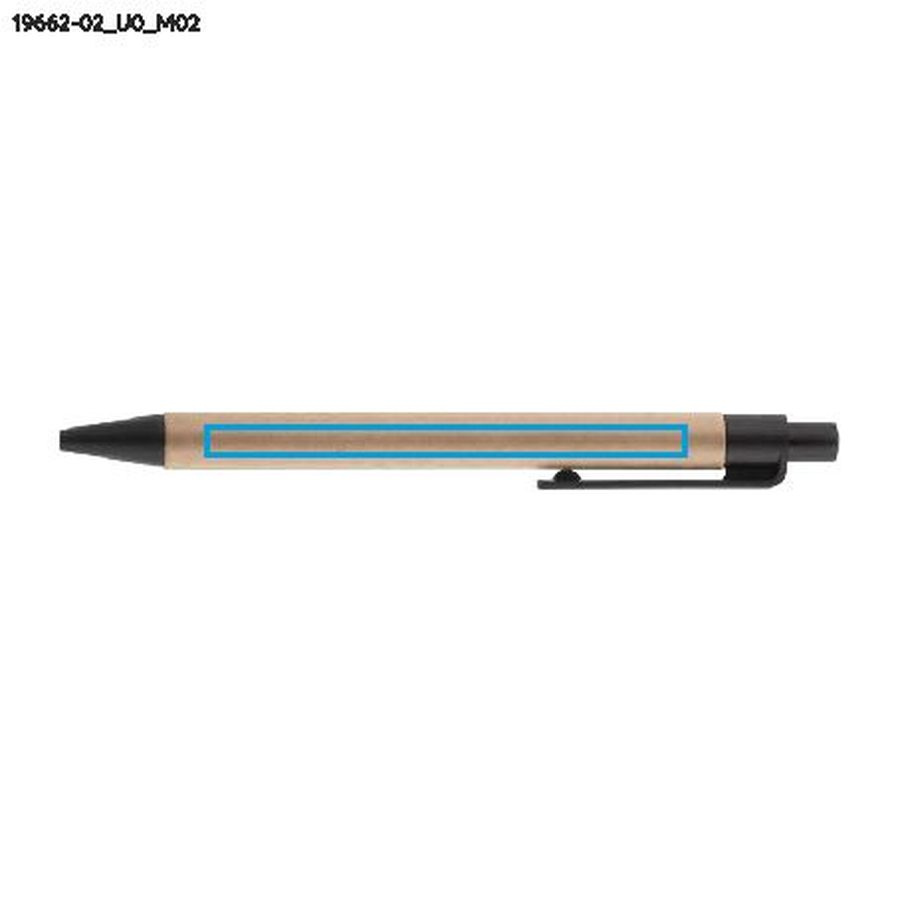 TIKO – stylo-bille en papier: Zone de marquage arrière · Impression UV