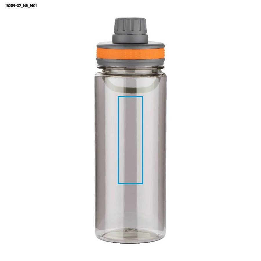 Bidon sportowy GREY, 700 ml: Pole nadruku z przodu · Tampondruk