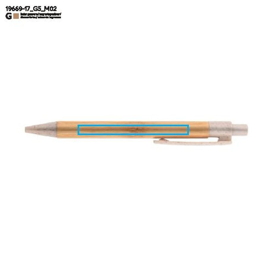 Stylo à bille BAMMO: Zone de marquage arrière · Gravure laser