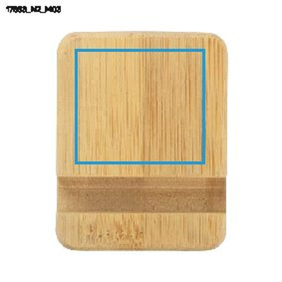 TILE – support pour téléphone en bambou: Zone de marquage top · Tampographie