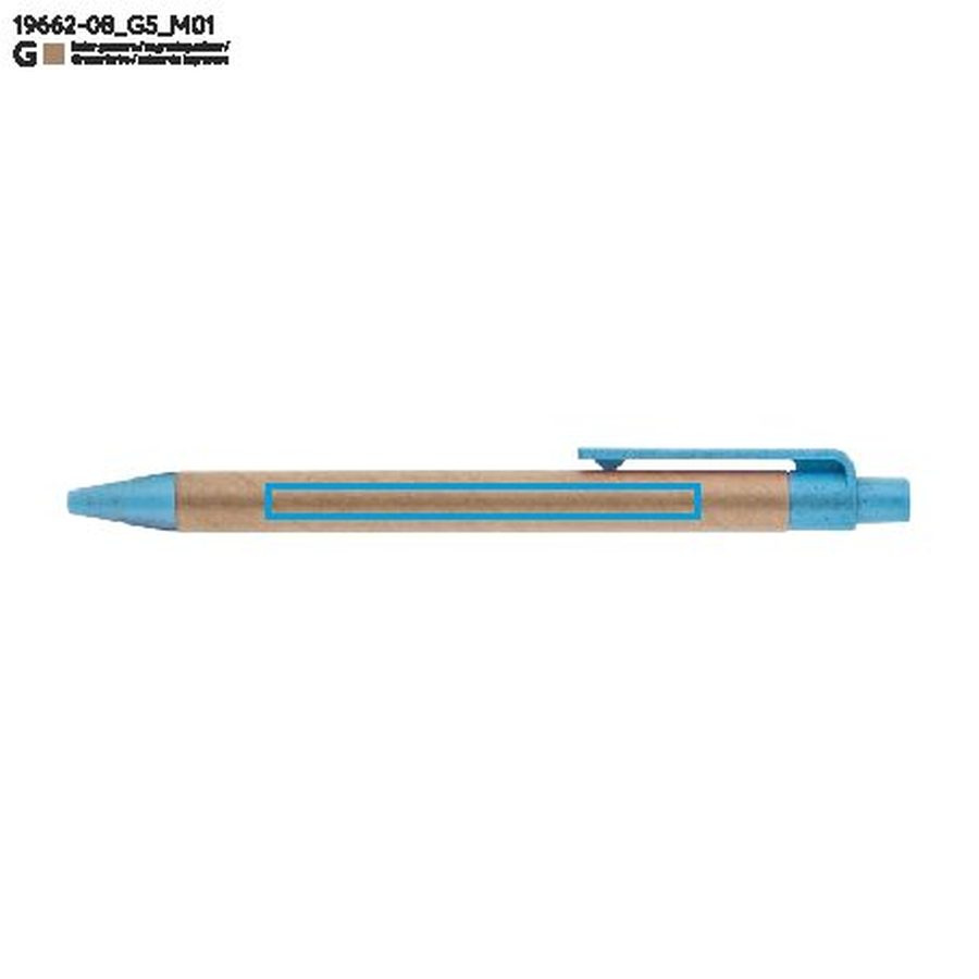 TIKO – stylo-bille en papier: Zone de marquage avant · Gravure laser