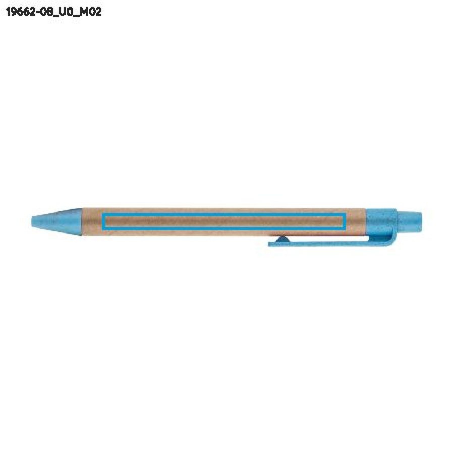 TIKO – stylo-bille en papier: Zone de marquage arrière · Impression UV