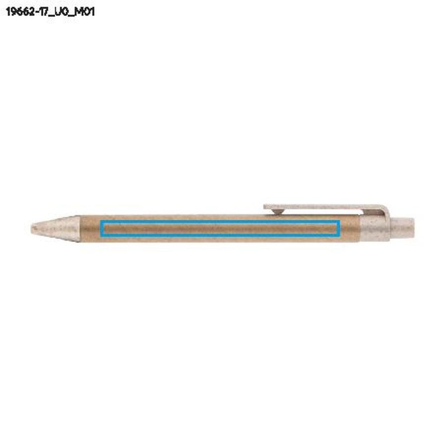 TIKO – stylo-bille en papier: Zone de marquage avant · Impression UV