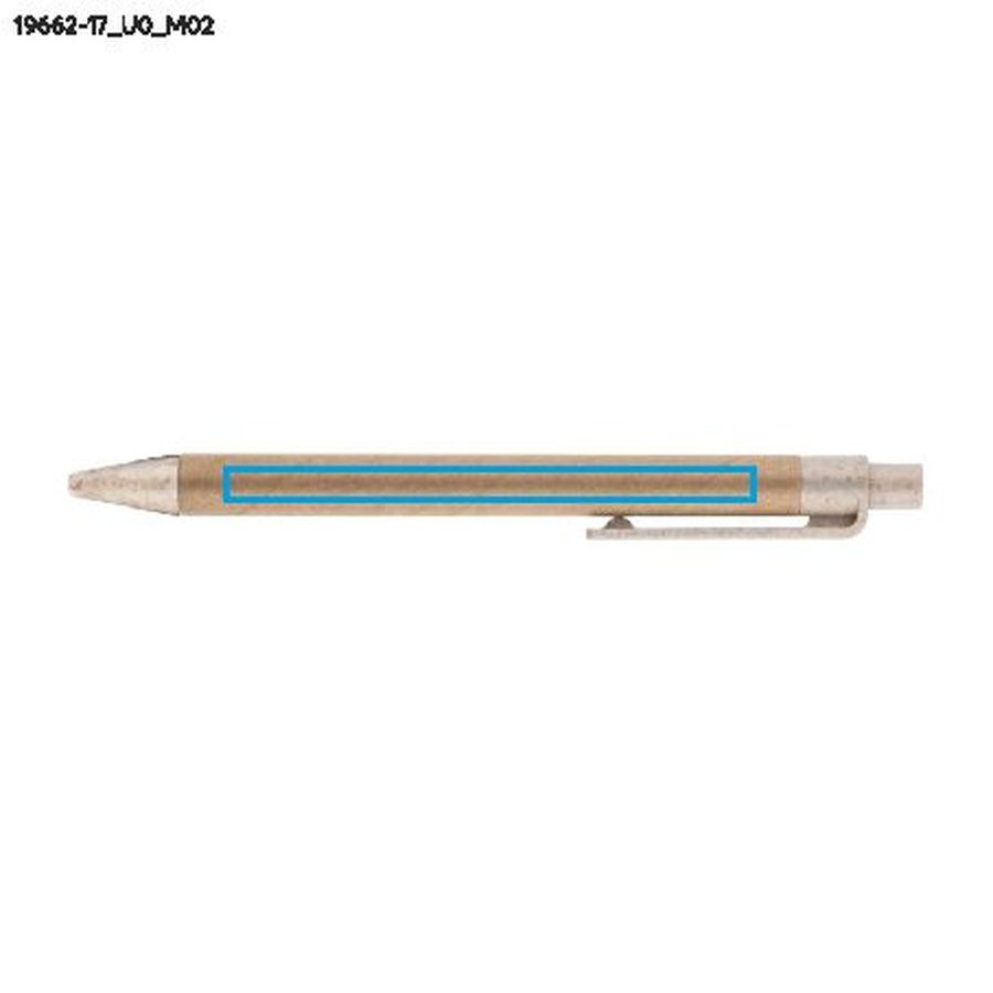 TIKO – stylo-bille en papier: Zone de marquage arrière · Impression UV
