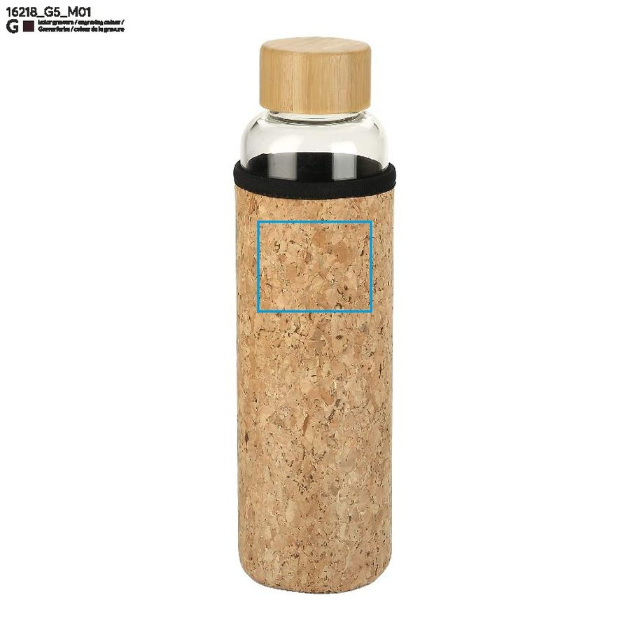 VENI – bouteille en verre 550 ml: Zone de marquage avant · Gravure laser
