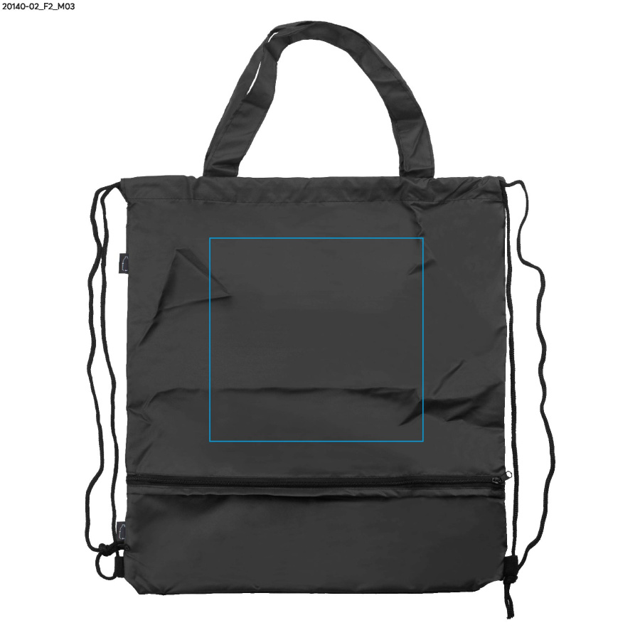 RAINY – sac à cordons avec parapluie: Zone de marquage top · Transfert sérigraphique