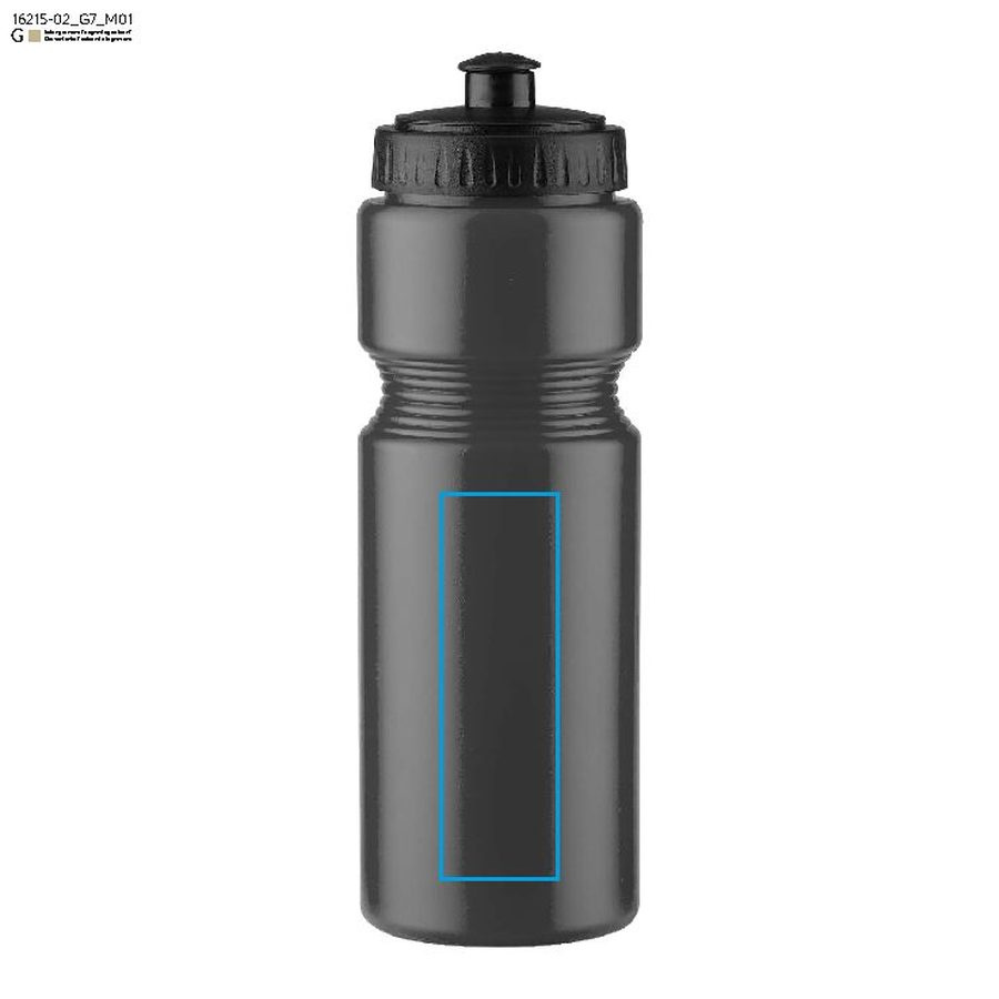 BAJK – bouteille de vélo 750 ml: Zone de marquage avant · Gravure laser