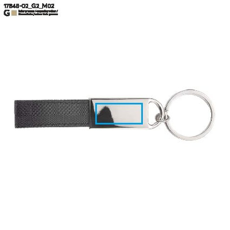 Porte-clés STRAP: Zone de marquage arrière · Gravure laser