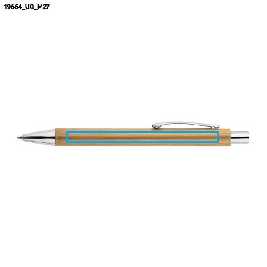 MAMBOO – parure d’écriture: Zone de marquage du stylo, Face arrière · Impression UV