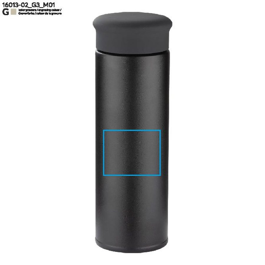 MACHO – bouteille isotherme 450 ml: Zone de marquage avant · Gravure laser