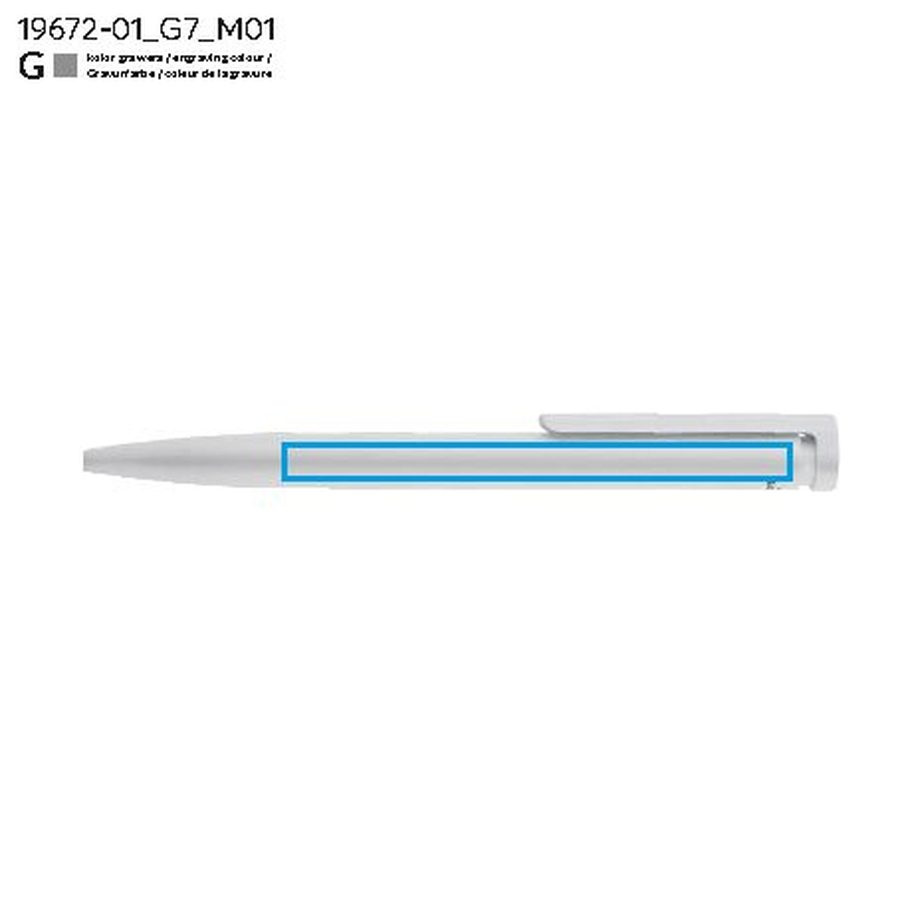 NO-BUGS – stylo à bille antibactérien: Zone de marquage avant · Gravure laser