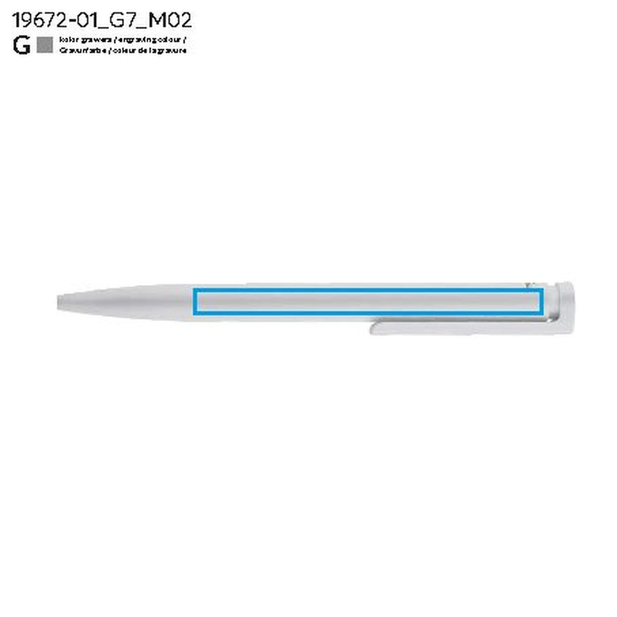 NO-BUGS – stylo à bille antibactérien: Zone de marquage arrière · Gravure laser