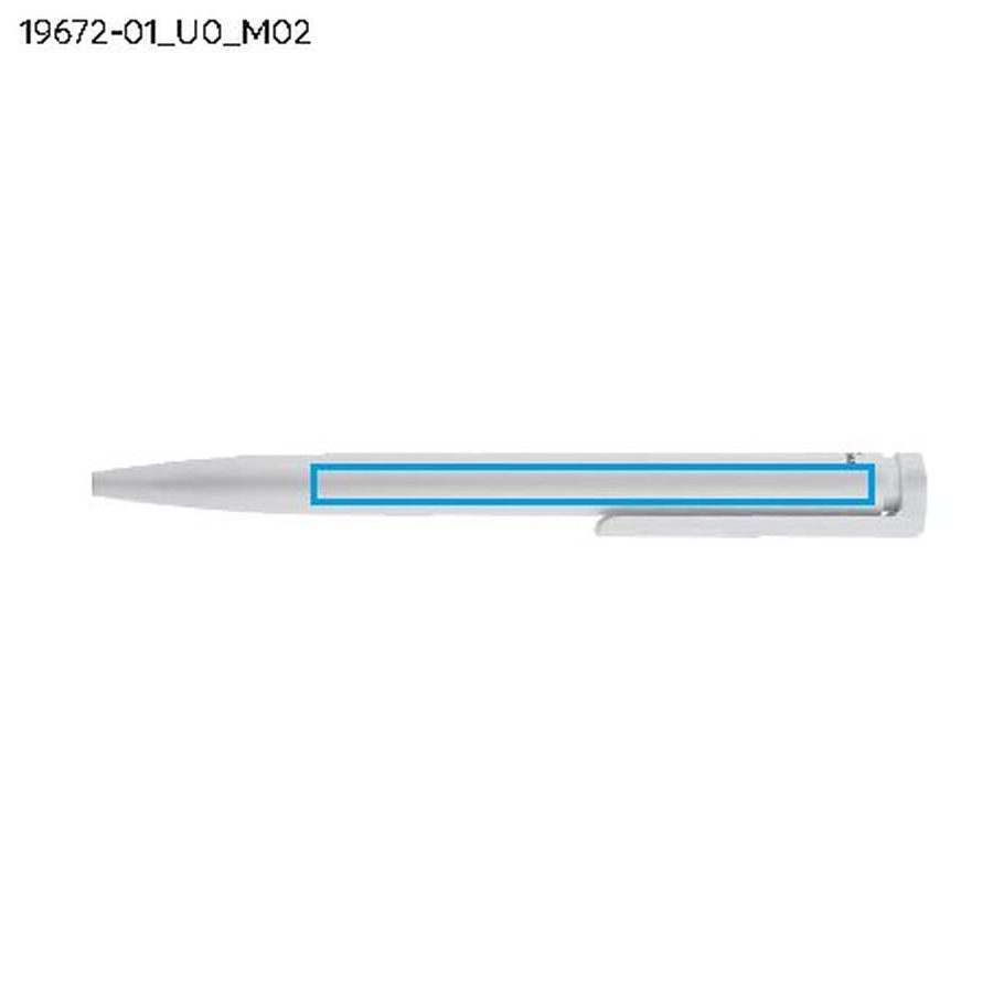 NO-BUGS – stylo à bille antibactérien: Zone de marquage arrière · Impression UV