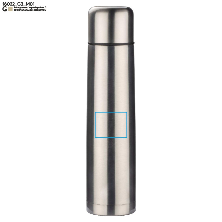 OLAF — termos 1000 ml: Pole znakowania z przodu · Grawerowanie laserowe