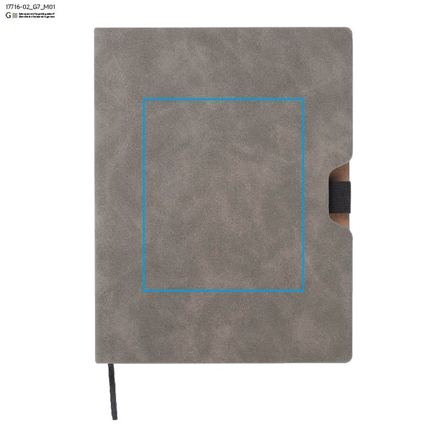 BLAKK – carnet A5: Zone de marquage avant · Gravure laser