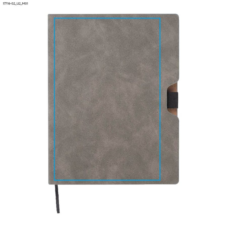 BLAKK – carnet A5: Zone de marquage avant · Impression UV
