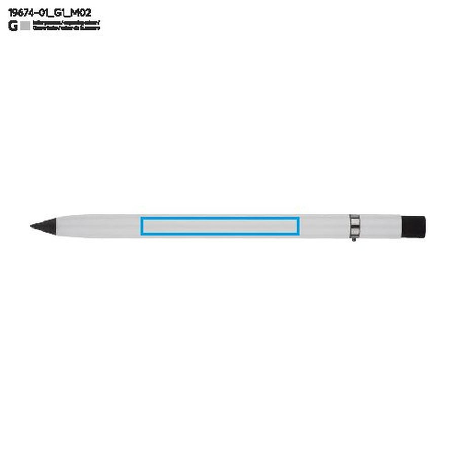 Crayon ETERNO: Zone de marquage arrière · Gravure laser