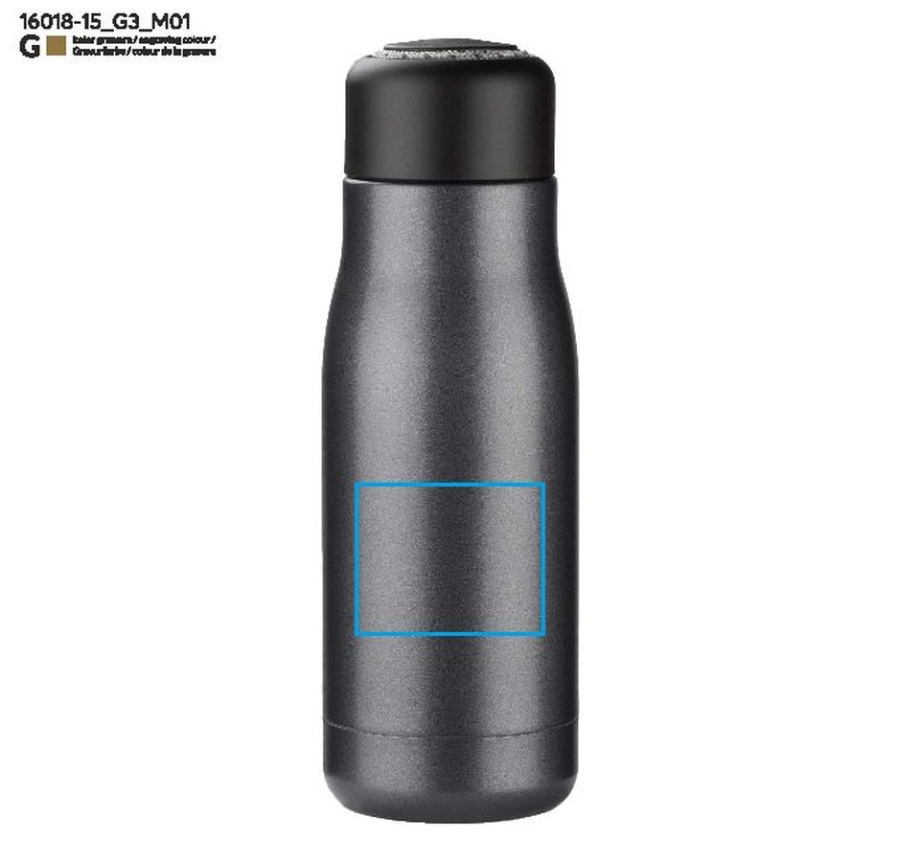 ROSA – bouteille isotherme de voyage 350 ml: Zone de marquage avant · Gravure laser