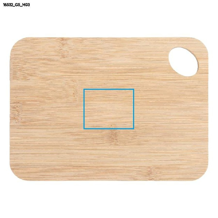 CUTTY – planche à découper en bambou: Zone de marquage top · Gravure laser